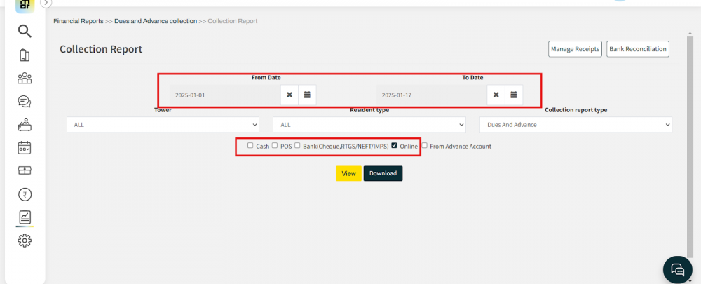Collections Reporting Steps for downloading the collections report